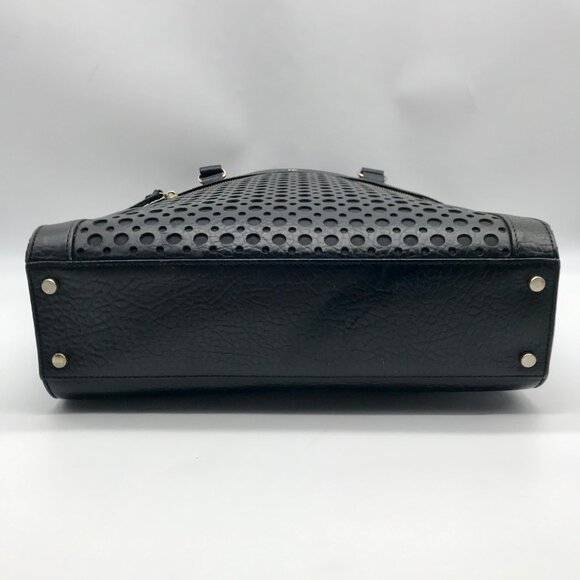 Kate Spade Black Pebbled Leather Lynne Bubbles Perforated Perri Lane Tote Bag - Picture 5 of 10